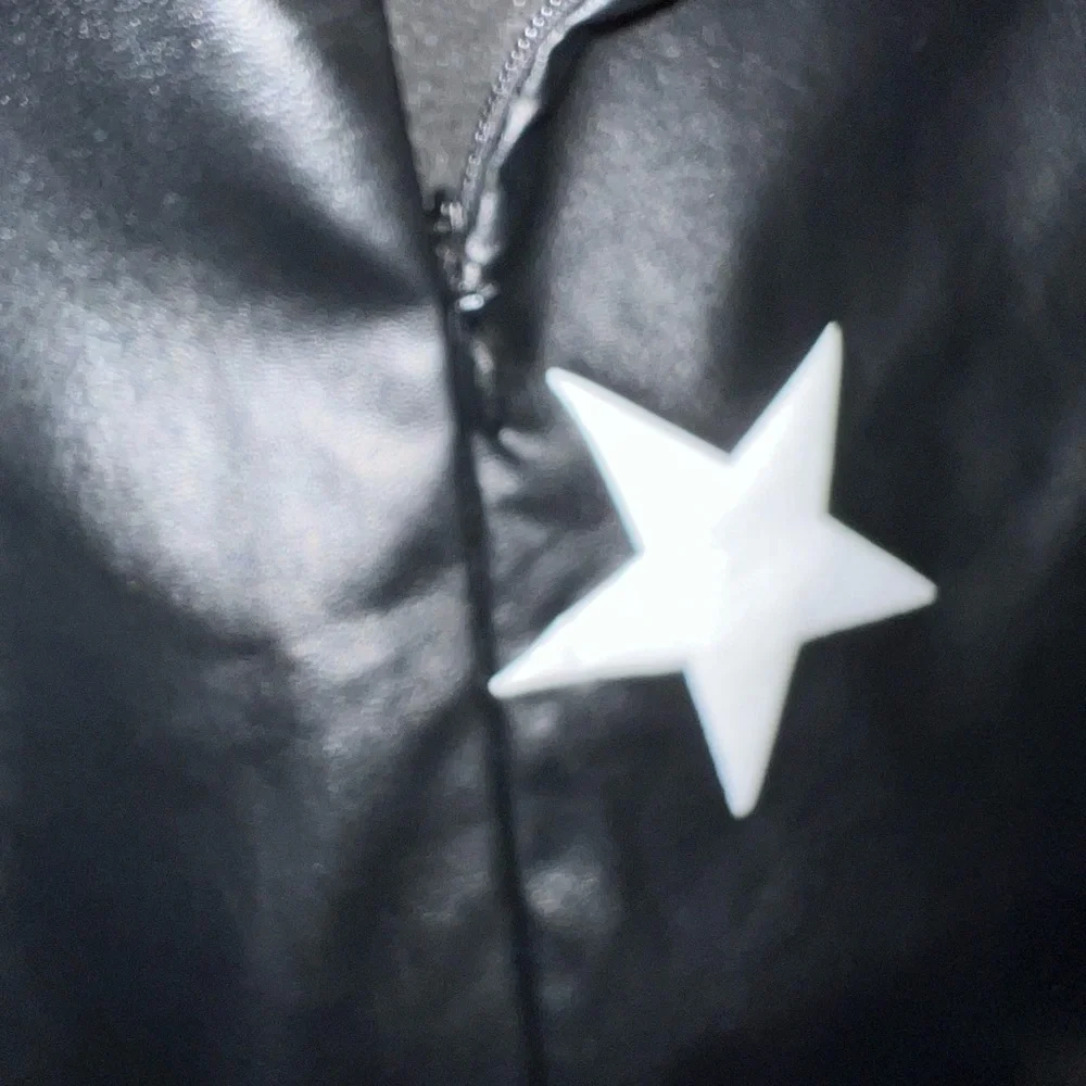 Shein Black Mini Skirt White Stars Polyester